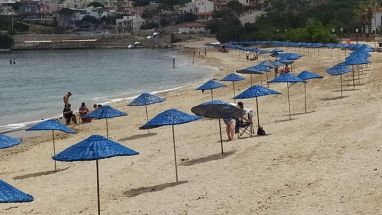 Karaburun plajları sosyal mesafeli yaza hazır