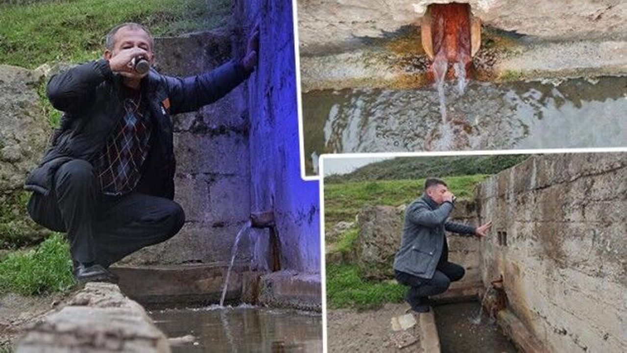 Bu köyün çeşmesinden doğal maden suyu akıyor! Bidon bidon doldurup evlerine götürüyorlar