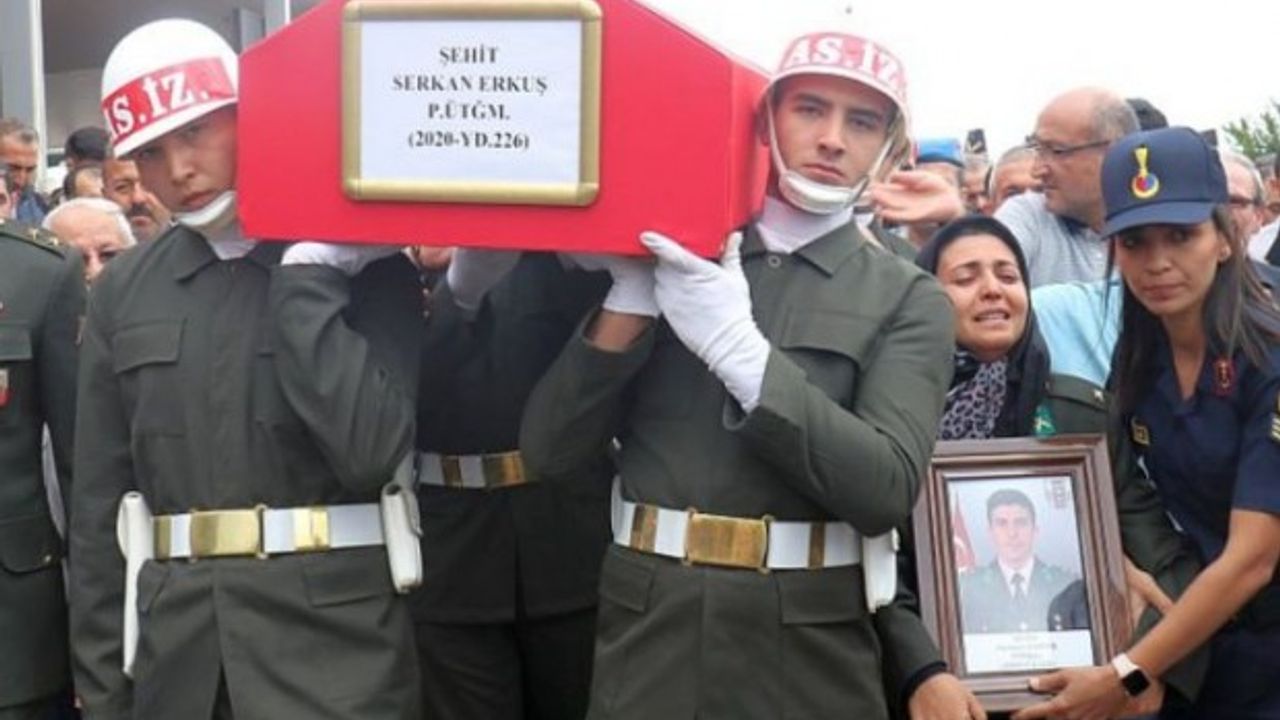 Şehit Piyade Üsteğmen Serkan Erkuş, son yolculuğuna uğurlandı