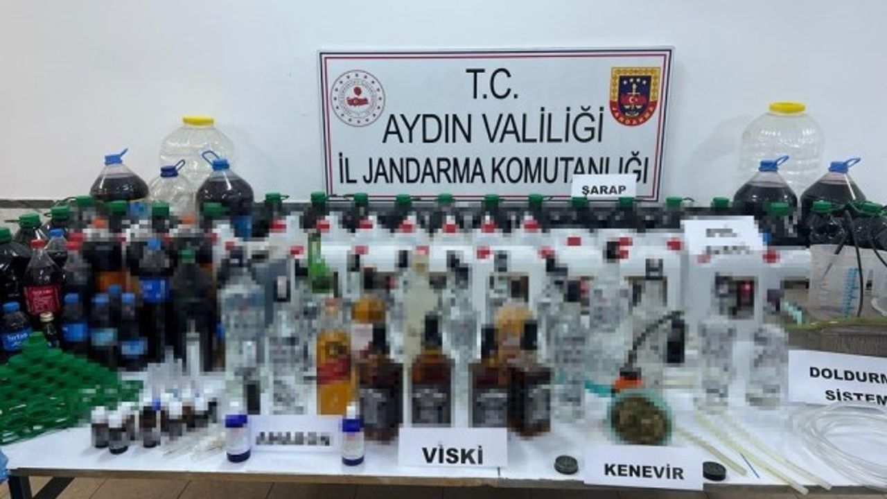 Aydın'da 2,3 ton sahte içki ele geçirildi; 5 gözaltı