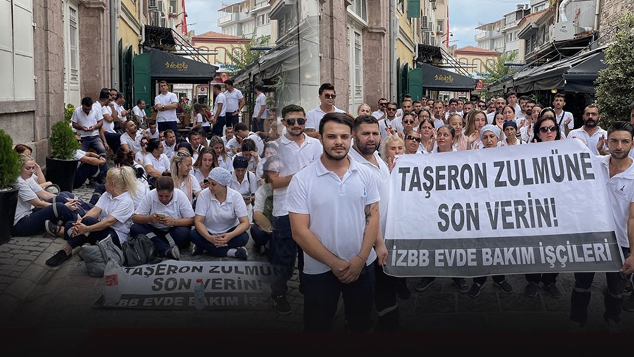 İzmir Büyükşehir Belediyesi çalışanları kadro eyleminde... "Taşeron zulmüne son verin"