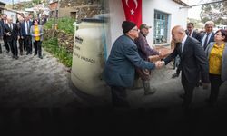 Başkan Soyer'den Türkiye'nin ilk yağmur suyu toplayan köyüne ziyaret... Sarpıncık ilk hasadını verdi!