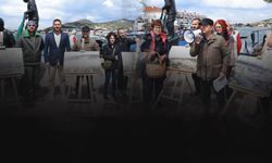 Foçalılardan Taş ocağına hayır sergisi... "İtiraz ediyoruz ÇED süreci acilen iptal edilsin!’
