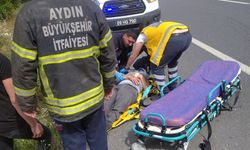 Aydın'da şarampole devrilen otomobilin sürücüsü yaralandı