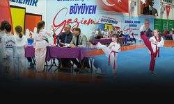 Gaziemir’in taekwondocuları kuşak mücadelesinde yeteneklerini sergiledi