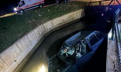 Aydın'da sulama kanalına düşen otomobilin sürücü yaralandı