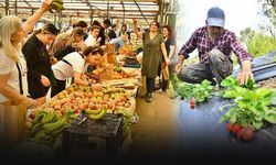 Tarladan sofraya...  Ekopazar İzmir'de ürünler yok satıyor