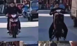 Tek teker kullanan sürücüye ibretlik ceza