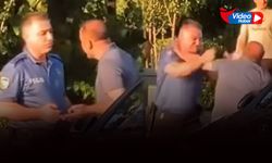Polis ile iş insanı yumruk yumruğa kavga etti... Sokağı ringe çevirdiler!