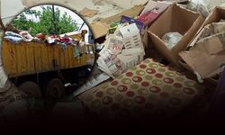 Kötü kokuların geldiği evden 6 kamyon çöp çıktı