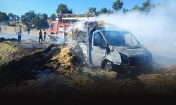 Saman yüklü kamyonet alev aldı: Karı koca ağır yaralı