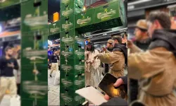 Bira kasalarıyla haç işareti yapan 3 genç gözaltına alındı