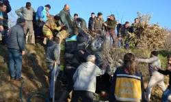 Manisa'da direğe çarpan otomobilin sürücüsü yaralandı