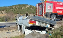 Aydın'da takla atan otomobildeki 5 kişi yaralandı
