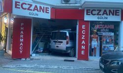 Muğla'da hafif ticari araç eczaneye girdi