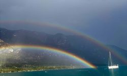 Muğla'da sağanak sonrası çift gökkuşağı