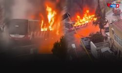 İzmir'de korku dolu anlar... Belediye otobüsü cayır cayır yandı!