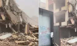 Kontrollü yıkılan bina, yanındaki başka binaya devrildi