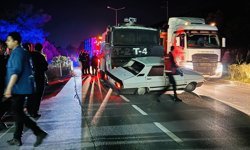 Bodrum'da TOMA ile otomobil çarpıştı