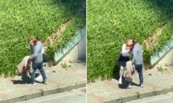 Tartıştığı kadını sokak ortasında yumruklayarak darbetti