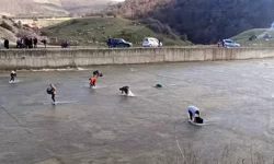 Taşan barajdan çuval ve kasayla balık yakaladılar