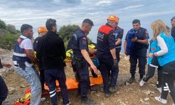 İzmir'de yüksekten düşerek mahsur kalan jandarma kurtarıldı!