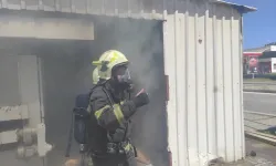 Bodrum'da marangozhanede çıkan yangın söndürüldü