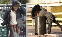 Eski ünlü model şimdi çöpten yiyecek topluyor