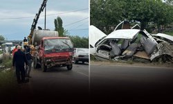 Süt kamyonu ile otomobil çarpıştı: 5 kişi hastanelik!