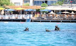 Bodrum'da dalgıçlar denizden 250 kilogram atık çıkardı