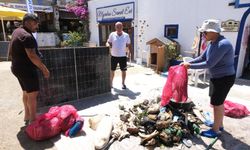 Bodrum'da denizden 250 kilogram çöp çıktı