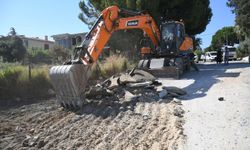 Kuşadası Kadınlar Denizi Mahallesi'nde yol yenileme çalışması