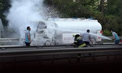 Muğla'da faciadan dönüldü: Mazot tankeri alev aldı