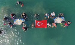 Bodrum'da deniz dibi temizliğinde 370 kilogram atık çıkarıldı