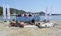 Fethiye'deki Göcek Halk Plajı'nda deniz dibi temizliği yapıldı