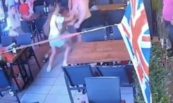 Marmaris'te restoranda İngiliz çiftin kavgası kamerada