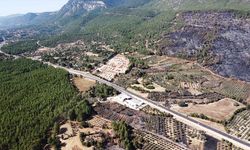 Muğla'da yanan ormanlık alan havadan görüntülendi