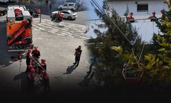 İzmir İtfaiyesi’nden nefes kesen yangın tatbikatı... Yaralı personel çatıdan kurtarıldı