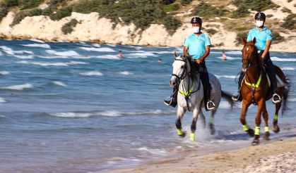 İzmir sahillerinin güvenliği jandarmanın atlı birliklerine emanet