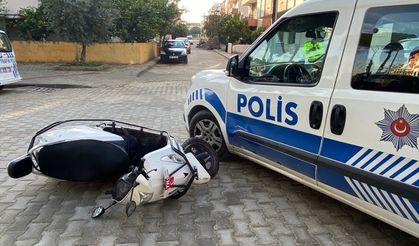 Aydın'da polis aracıyla çarpışan motosikletin sürücüsü yaralandı