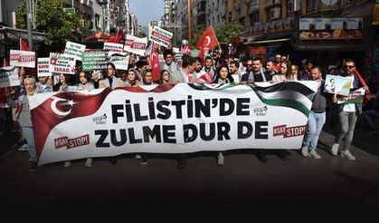İzmir'de AK Parti'li gençlerden 'Filistin Yürüyüşü'