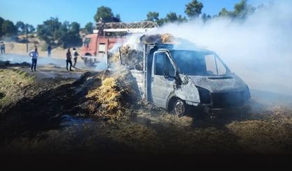 Saman yüklü kamyonet alev aldı: Karı koca ağır yaralı