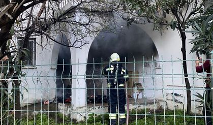 Bodrum'da evin balkonunda çıkan yangın söndürüldü