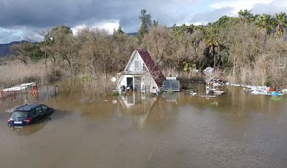 Muğla'da Köyceğiz Gölü taştı ev ve iş yerlerini su bastı