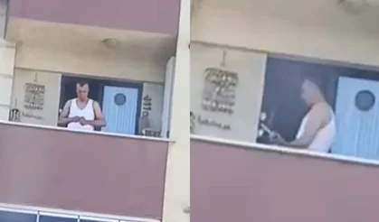 Balkonda şarjöre mermi doldurmuştu: Gözaltına alındı!