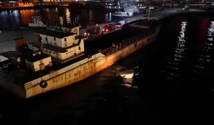 İçinde 5 kişi vardı: Gemiye çarpan tekne battı