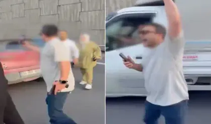 Beşiktaş'ta trafikte tartıştığı aracın önünü kesen polis havaya ateş açtı