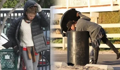 Eski ünlü model şimdi çöpten yiyecek topluyor