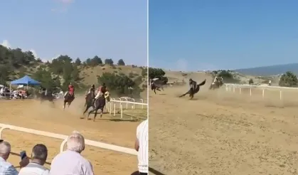 At yarışında feci kaza: 1 jokey yaralı, 2 at öldü