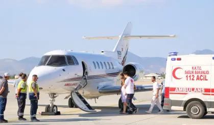 Girne'de kurtarılan hamile kadın Türkiye'ye getirildi